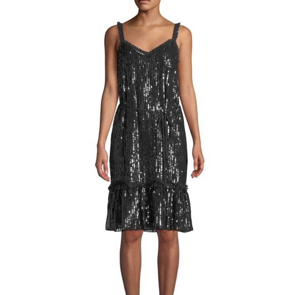 Needle and thread black sequin dress medium - Picture 2 of 11